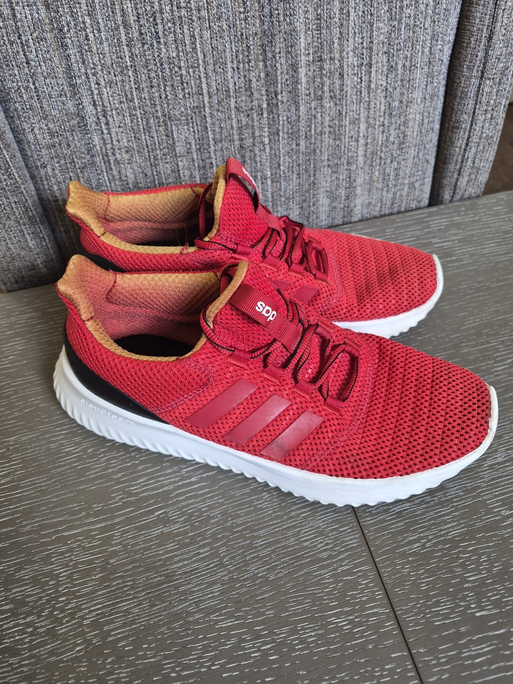 adidas Cloudfoam Ultimate Red Running Trainers with White Sole